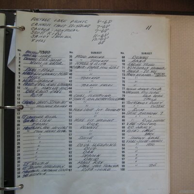 Tray 11 - Portage Lake Picnic 8-68  Cannon Shoot  Montreal 7-68  Scott Kids 11-68  Sandy Shower  Xmas 12-68